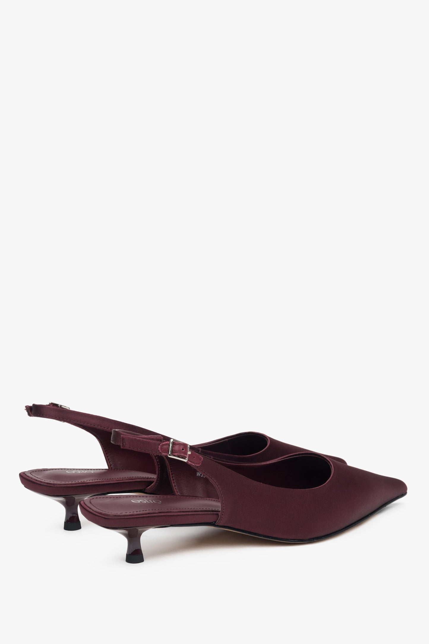 Seitenansicht der weinroten Estro Slingpumps aus hochwertigem Leder.