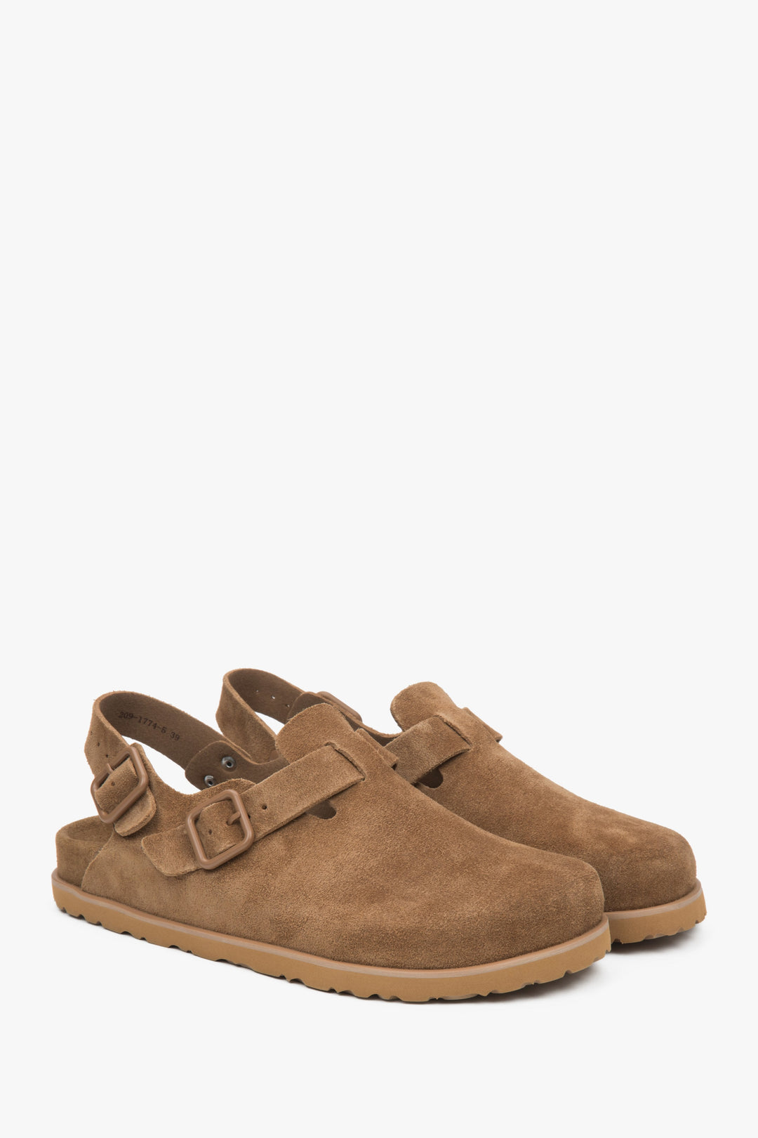 Braune Clogs aus Velours für Damen von Estro.