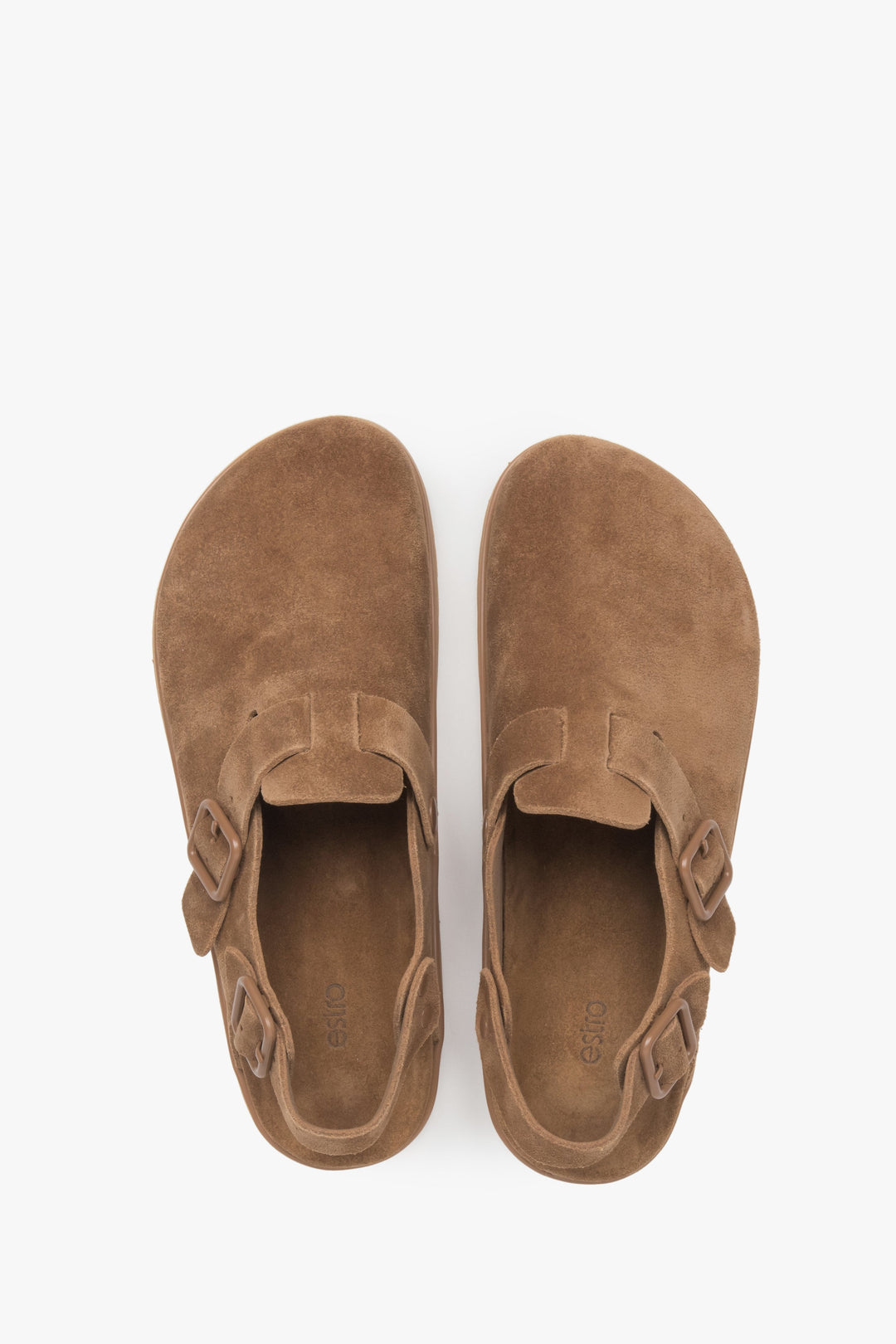 Estro Clogsandalen Velours braun.