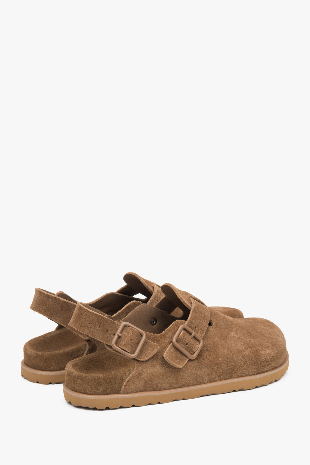 Elegante Clog sandalen aus braunem Velours von Estro.