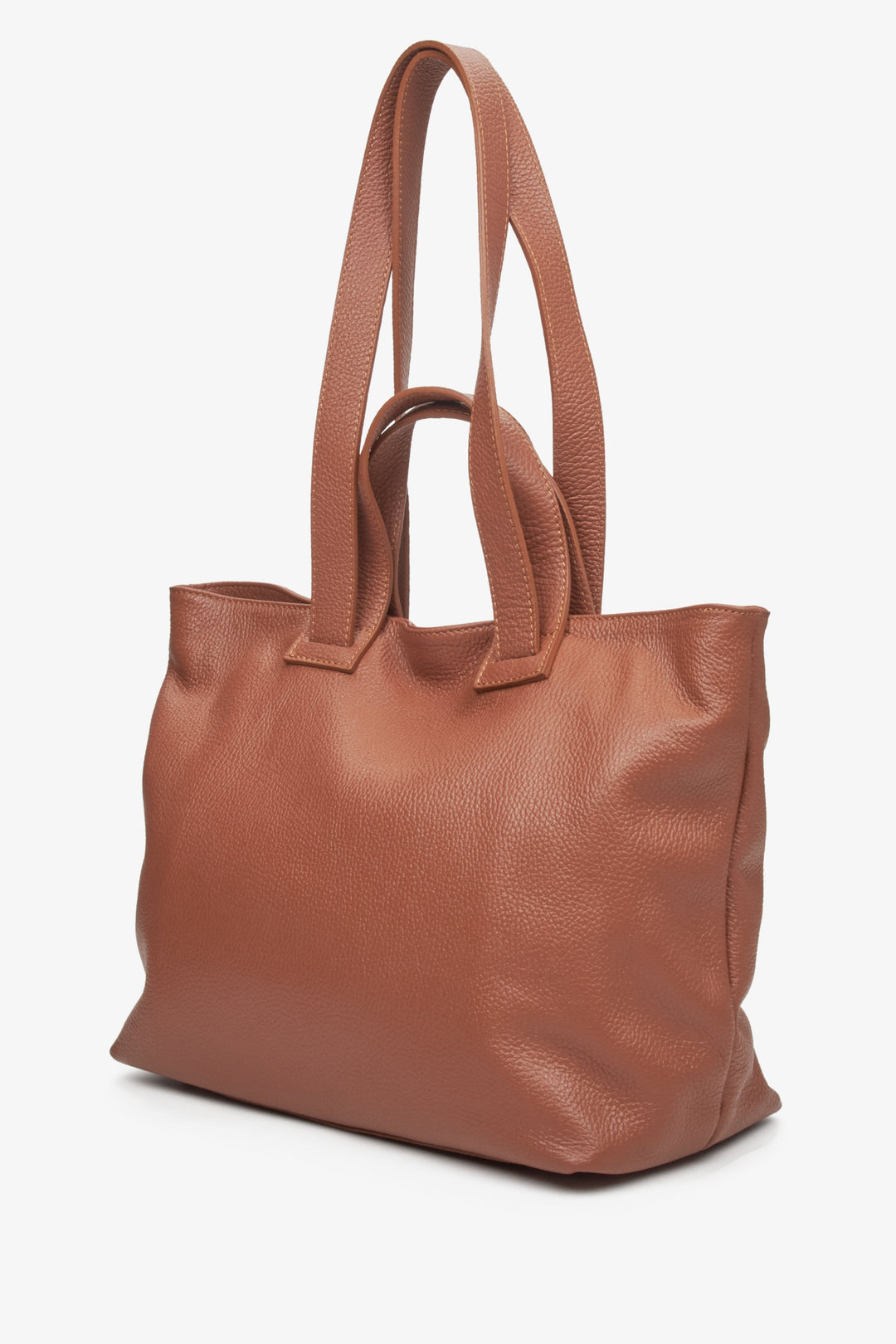 Damenhandtasche in Braun aus echtem Leder von Estro.