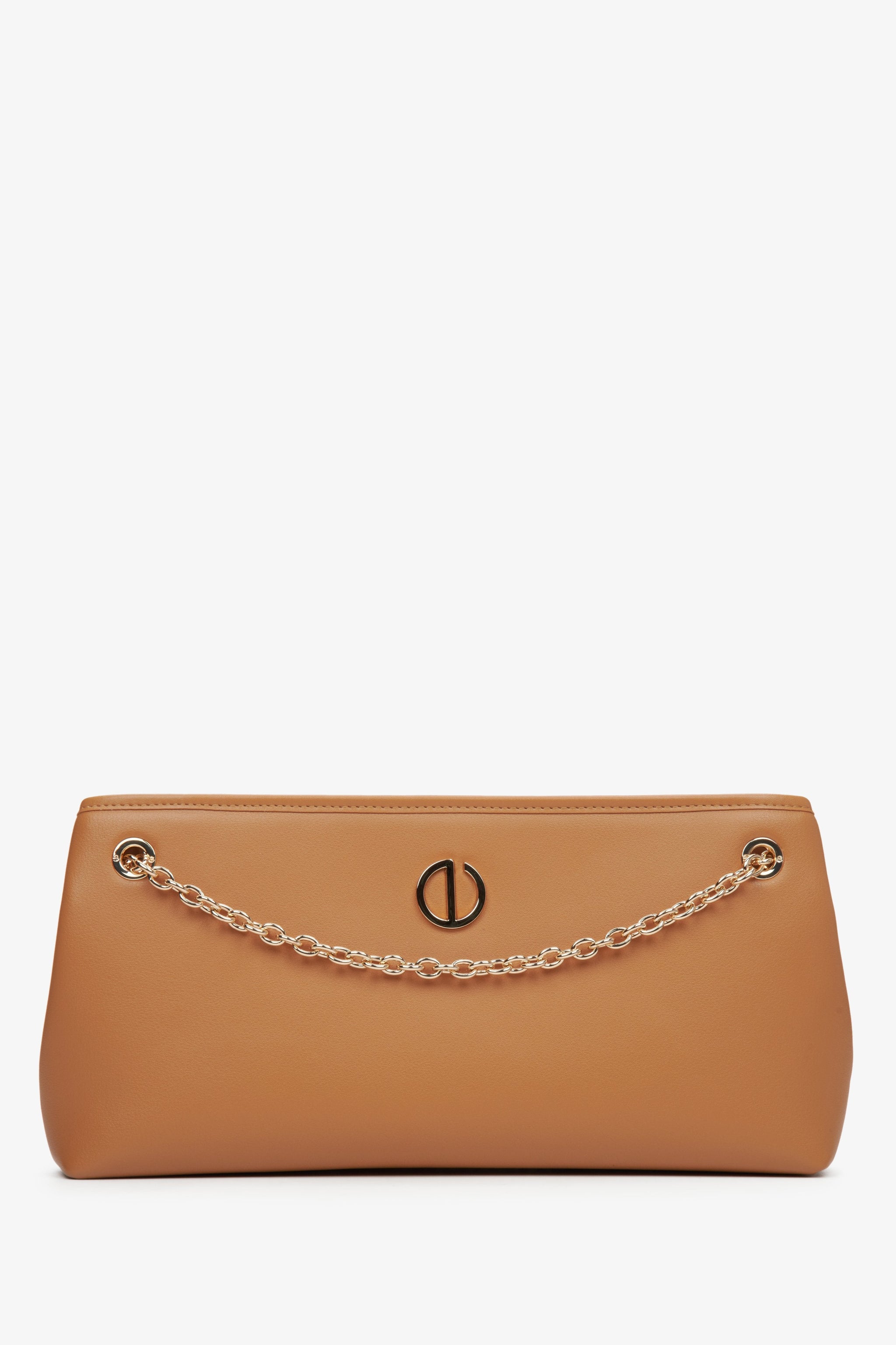 Braune Damen-Handtasche mit eleganter Goldkette Estro ER00114938.