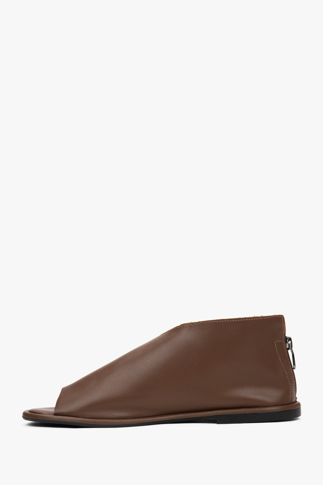 Braune Damen Sandalen aus Leder mit geschlossener Ferse Estro ER00117375