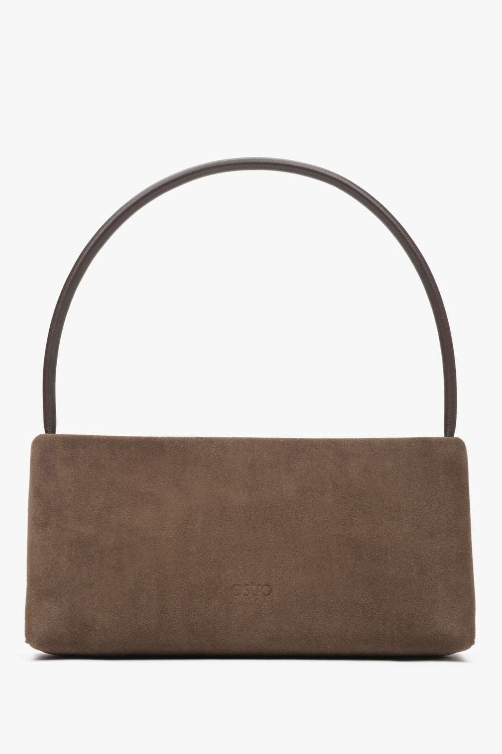 Braune Damen-Schultertasche aus echtem Velours Estro ER00116821.
