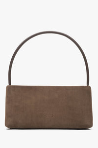 Braune Damen-Schultertasche aus echtem Velours Estro ER00116821.