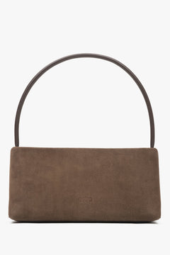 Braune Damen-Schultertasche aus echtem Velours Estro ER00116821.