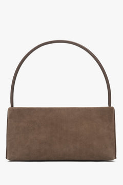 Elegante braune Damen-Schultertasche aus echtem Velours Estro ER00116821
