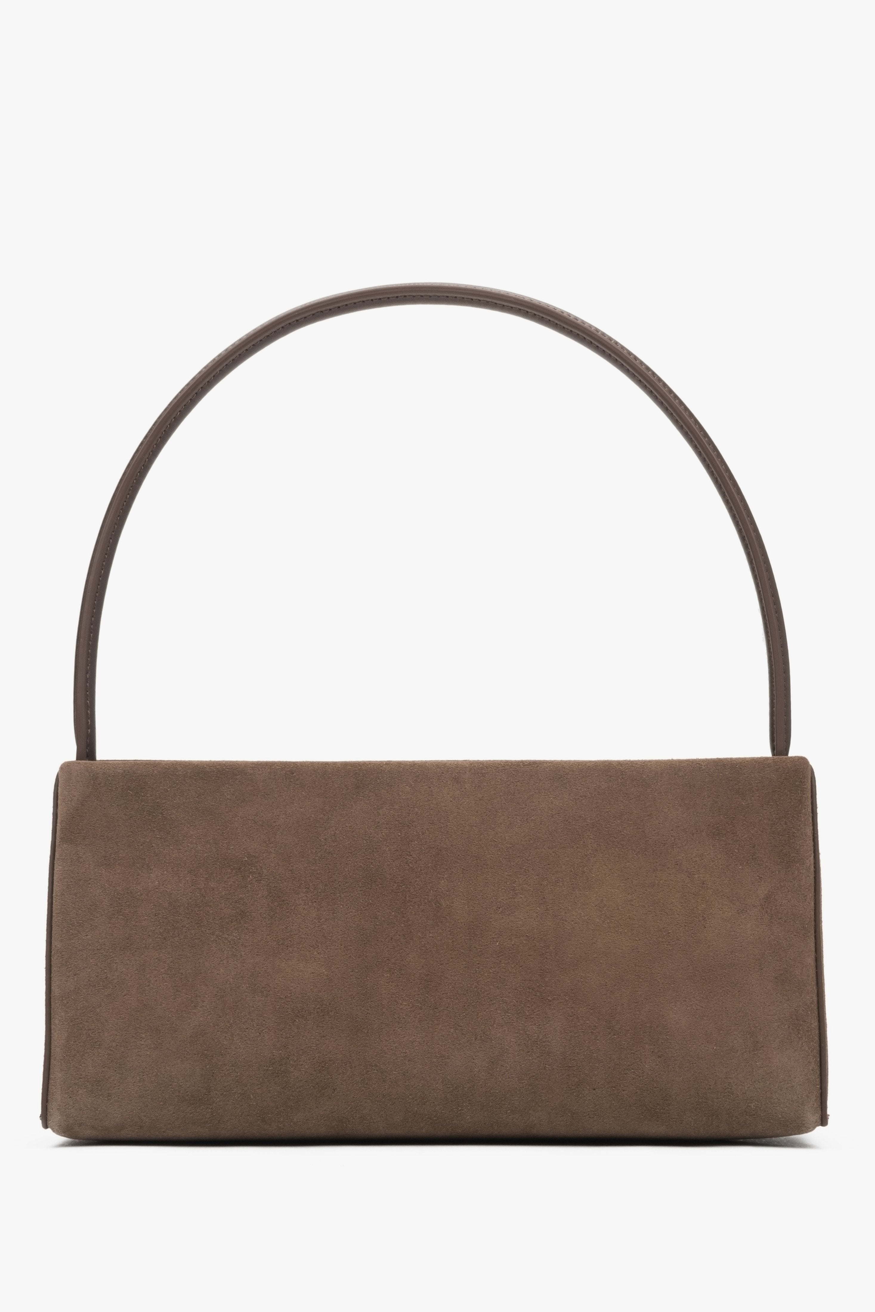 Elegante braune Damen-Schultertasche aus echtem Velours Estro ER00116821
