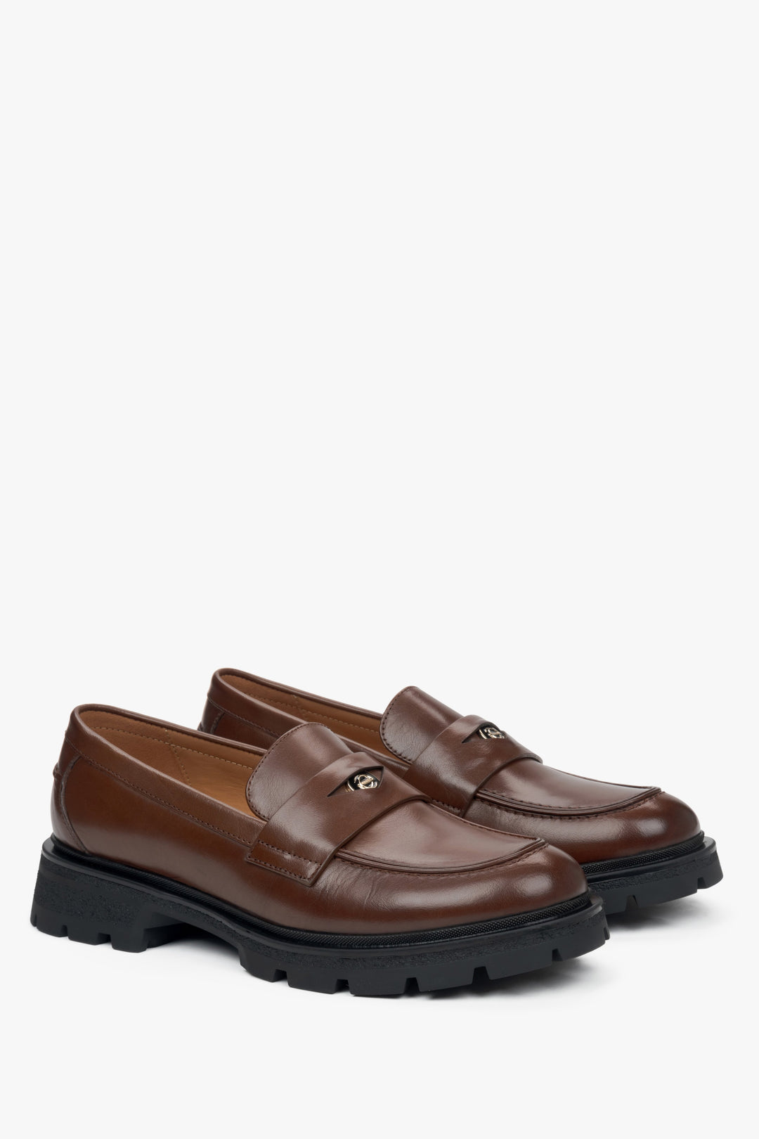 Braune Damen Slipper aus hochwertigem Echtleder Estro ER00115912
