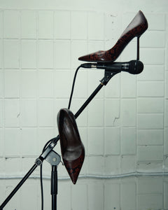 Braune High Heels mit Schlangenmuster-Prägung Estro ER00118167.