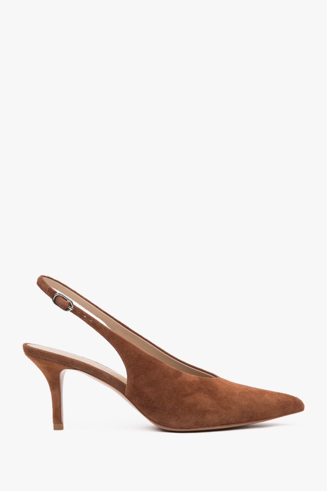 Braune Slingpumps aus Velours für Damen Estro ER00117231.