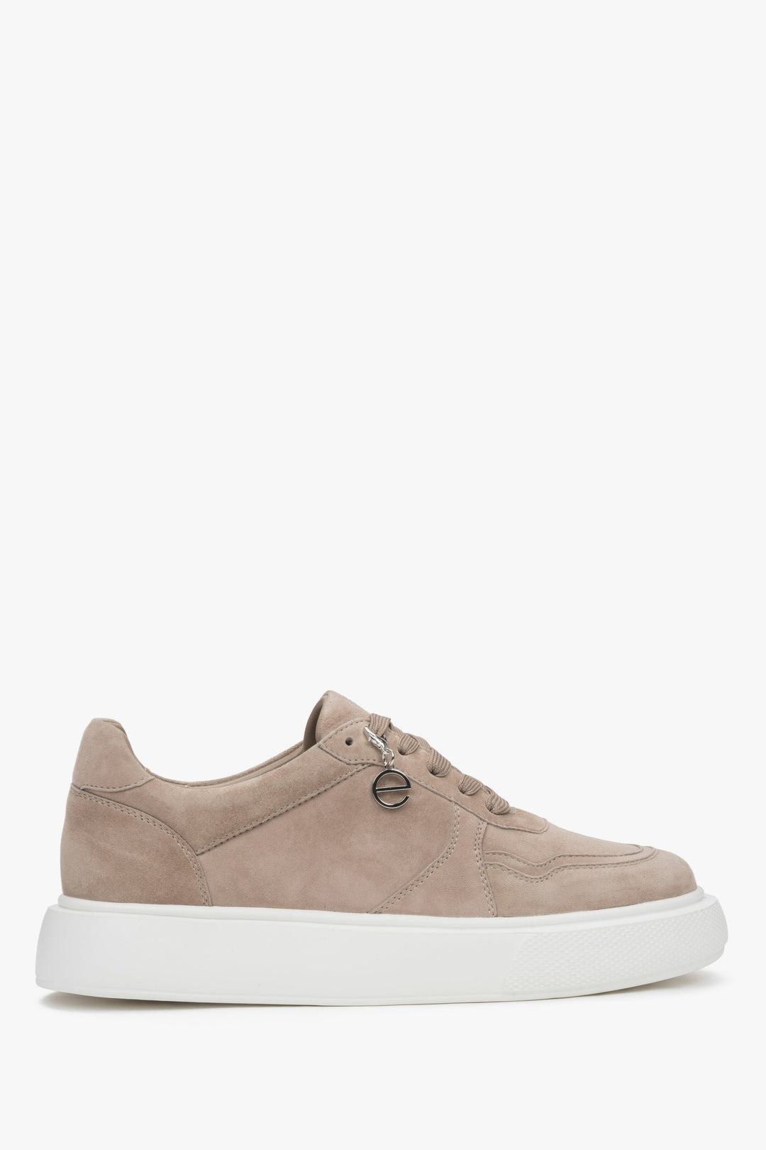 Brauner Ledersneaker für Damen mit flexibler Sohle Estro ER00117141.