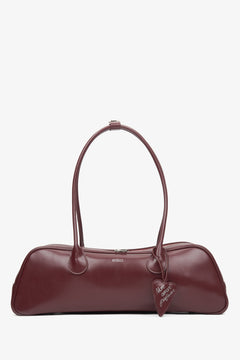 Burgunder Damen-Schultertasche aus Leder mit langen Henkeln tak jest poprawnie Estro ER00116261.