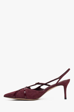 Seitliche Ansicht der burgunderroten Slingback-Pumps von Estro, Estro ER00117221