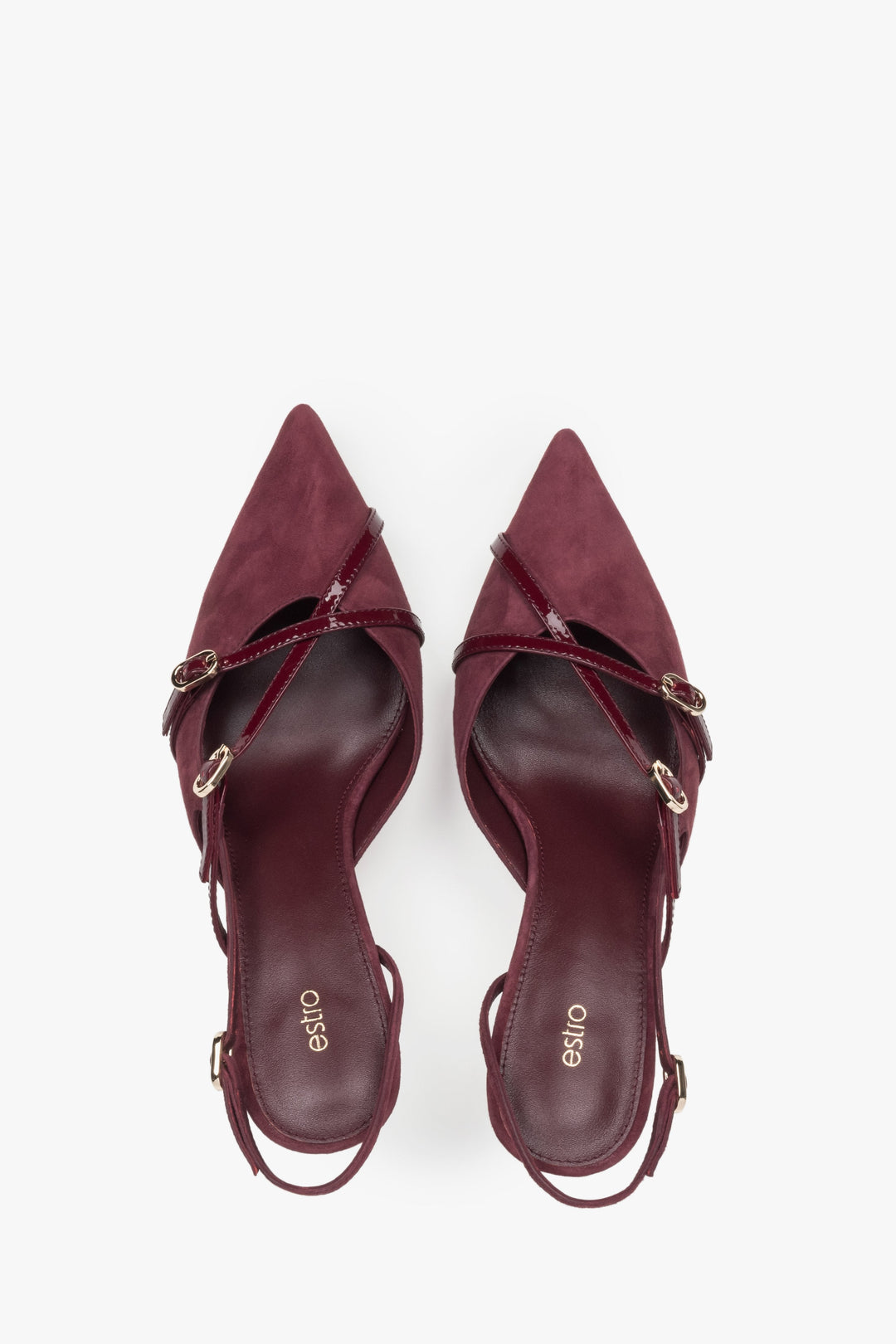 Detailansicht der goldenen Schnalle am Slingback-Riemen, Estro ER00117221