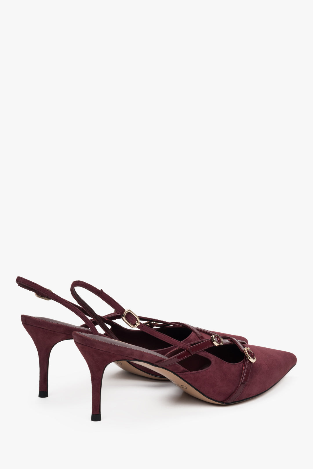Spitz zulaufende Pumps mit Stilettoabsatz in Burgunderrot, Estro ER00117221
