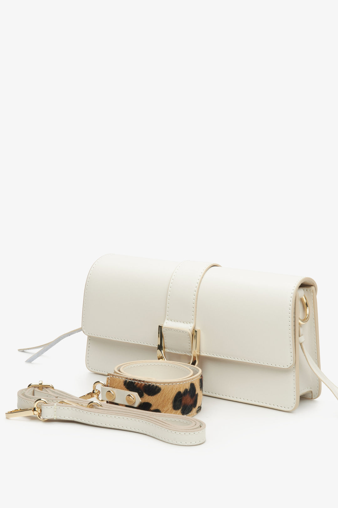 Damenhandtasche in Hellbeige mit Tiermustern von Estro.