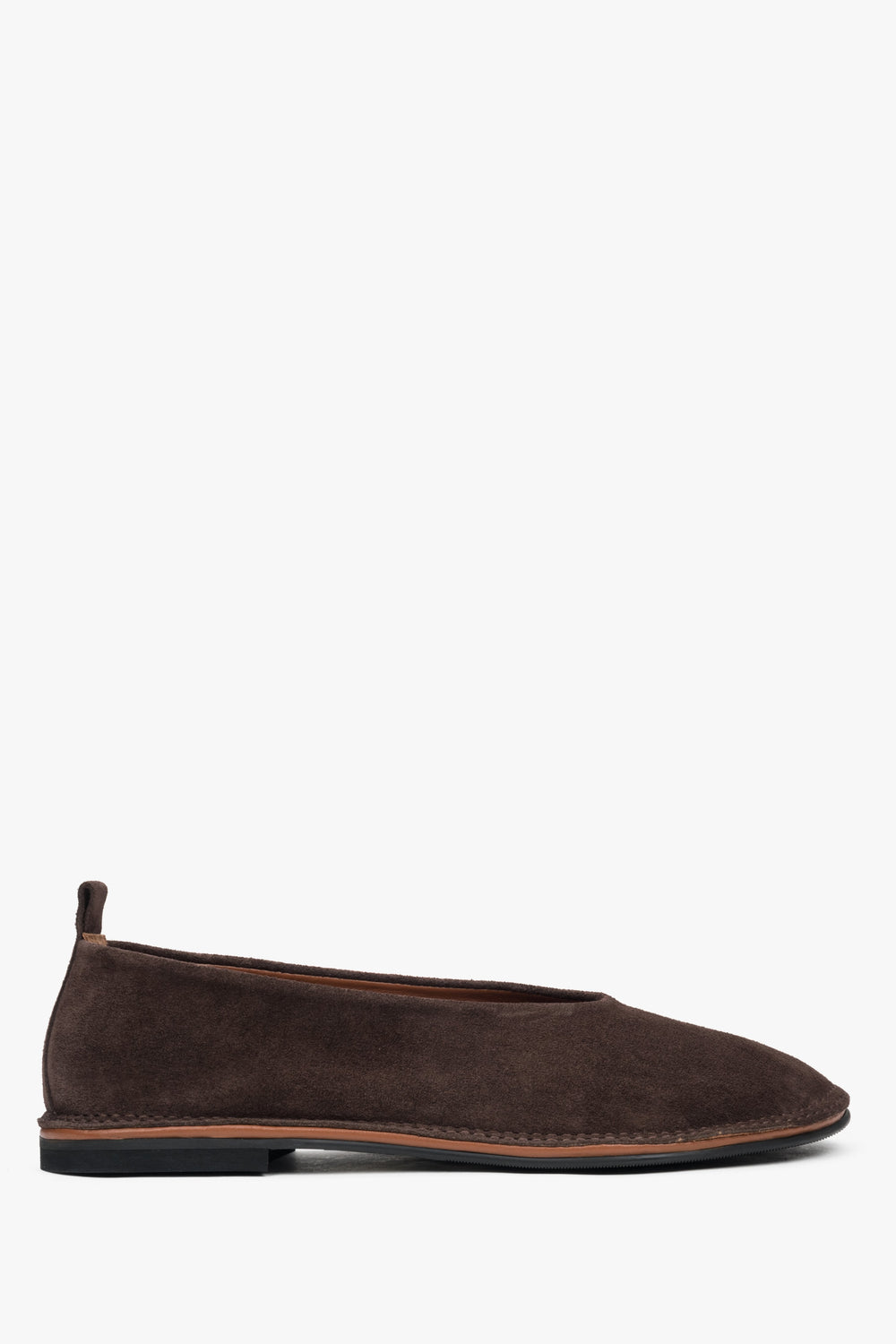 Damen Ballerinas aus Velours in Sattelbraun Estro ER00117363.