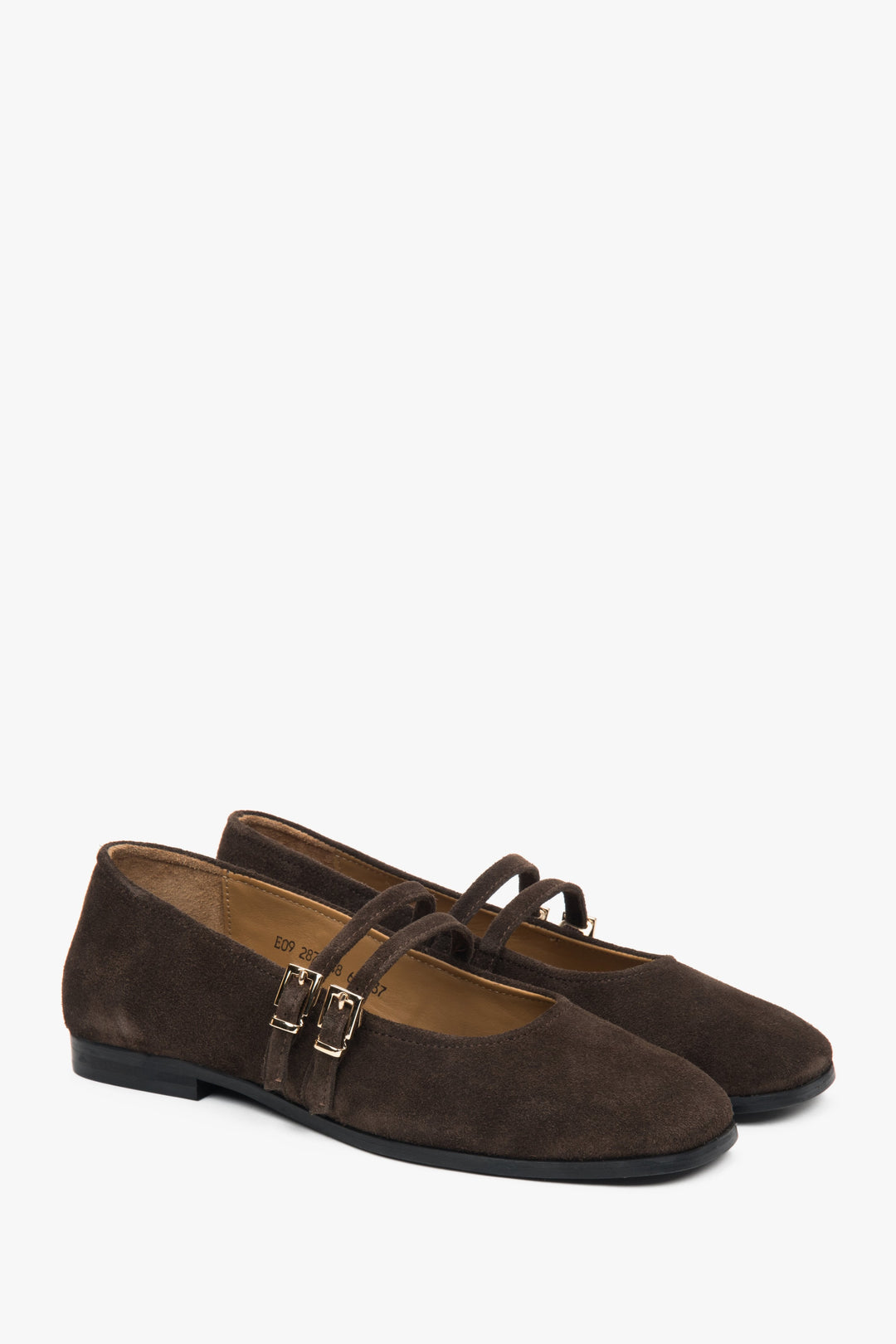 Luxuriöse Damen Ballerinas von Estro in tiefem Braun, gefertigt aus italienischem Premium Echtvelours.
