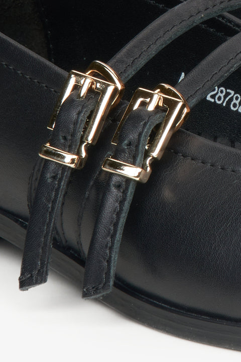 Premium Damen-Ballerinas mit Schnalle, gefertigt aus italienischem Leder–Estro ER00115555