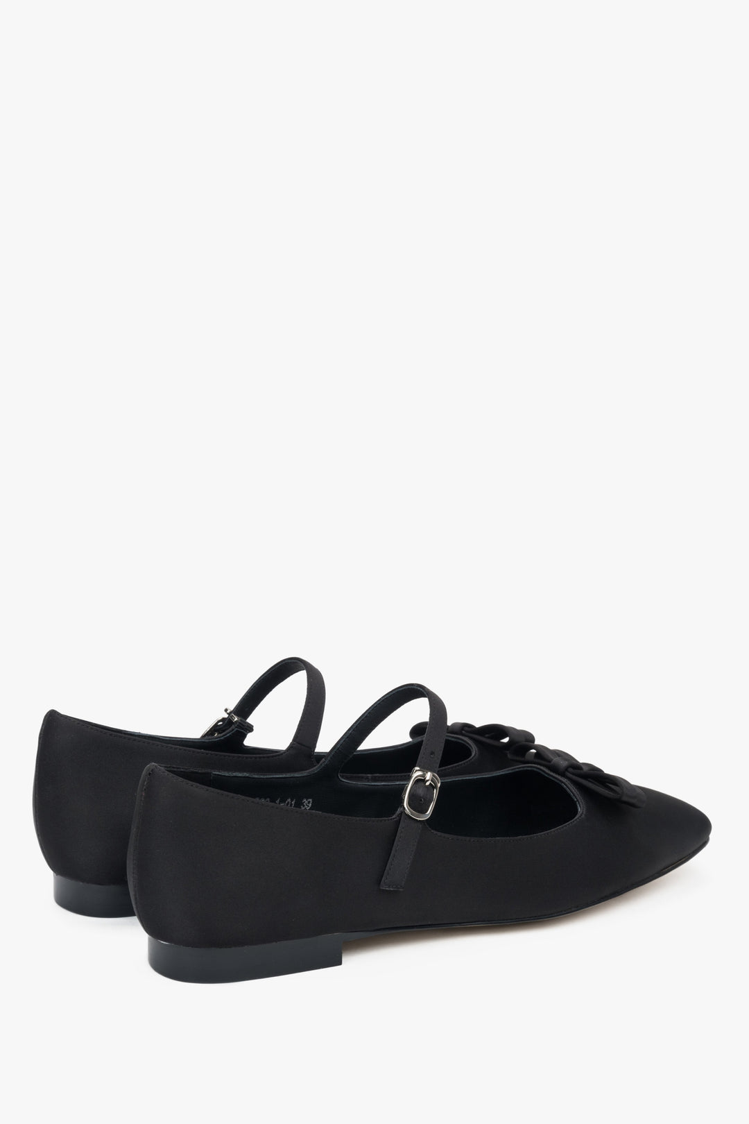 Schwarze Textil-Ballerinas mit Schnalle und Schleife für Damen, Modell Estro ER00116903