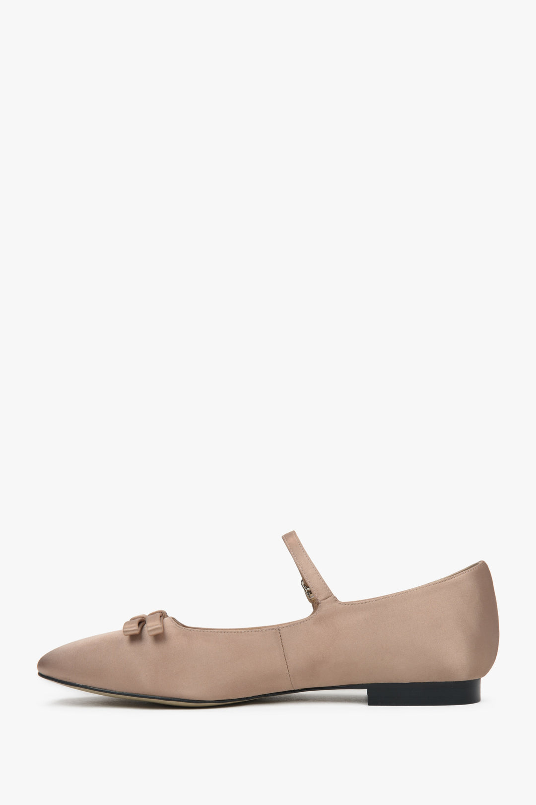 Damen-Ballerinas in Beige mit zarter Schleife und Schnalle – Estro ER00117136