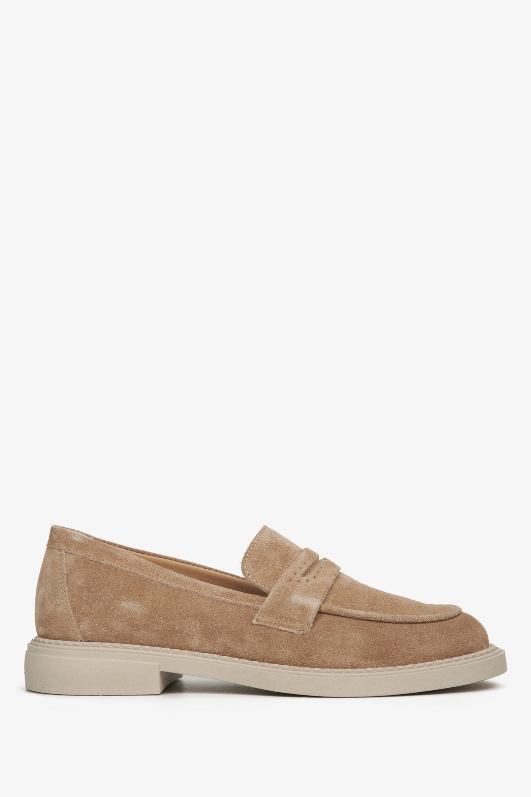 Damen braune Penny Loafers aus Veloursleder – Estro ER00114533