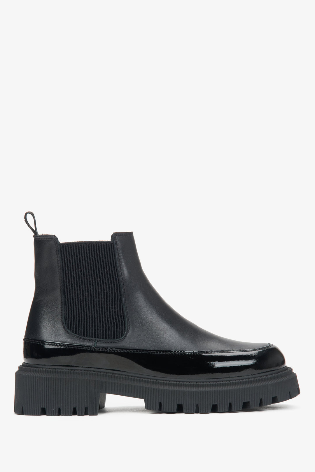 Damen Chelsea Boots aus schwarzem Leder Estro ER00116054