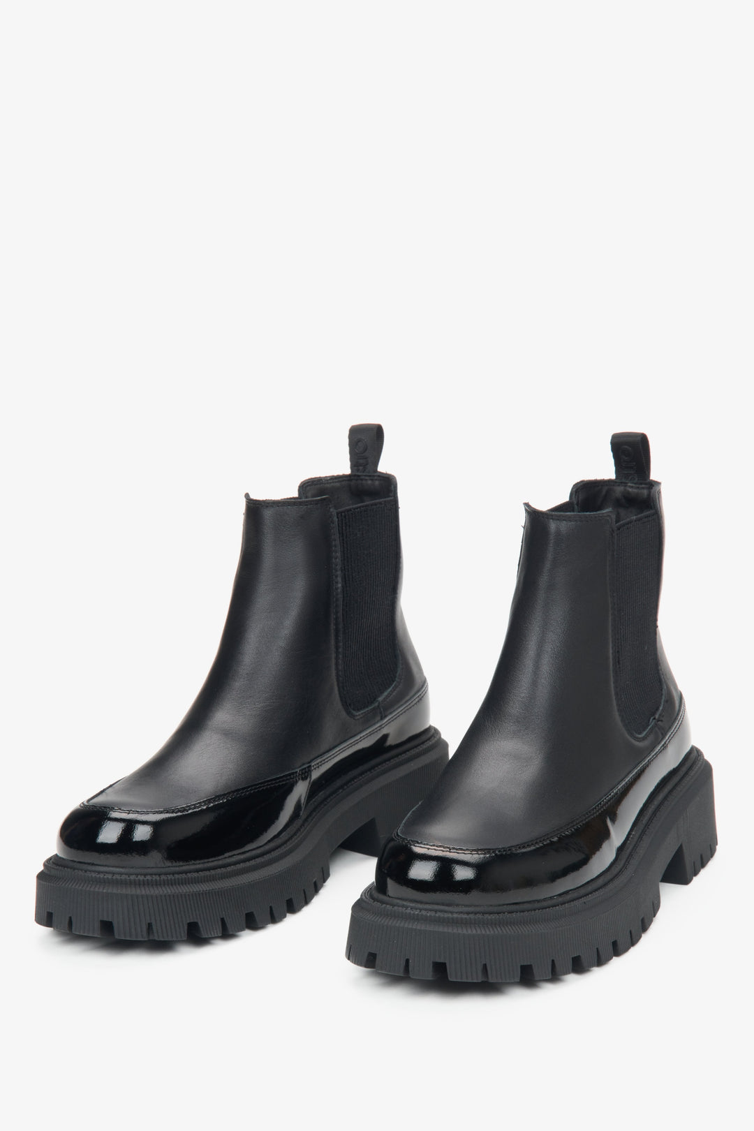Schwarze Lederschuhe im Chelsea-Stil Estro ER00116054