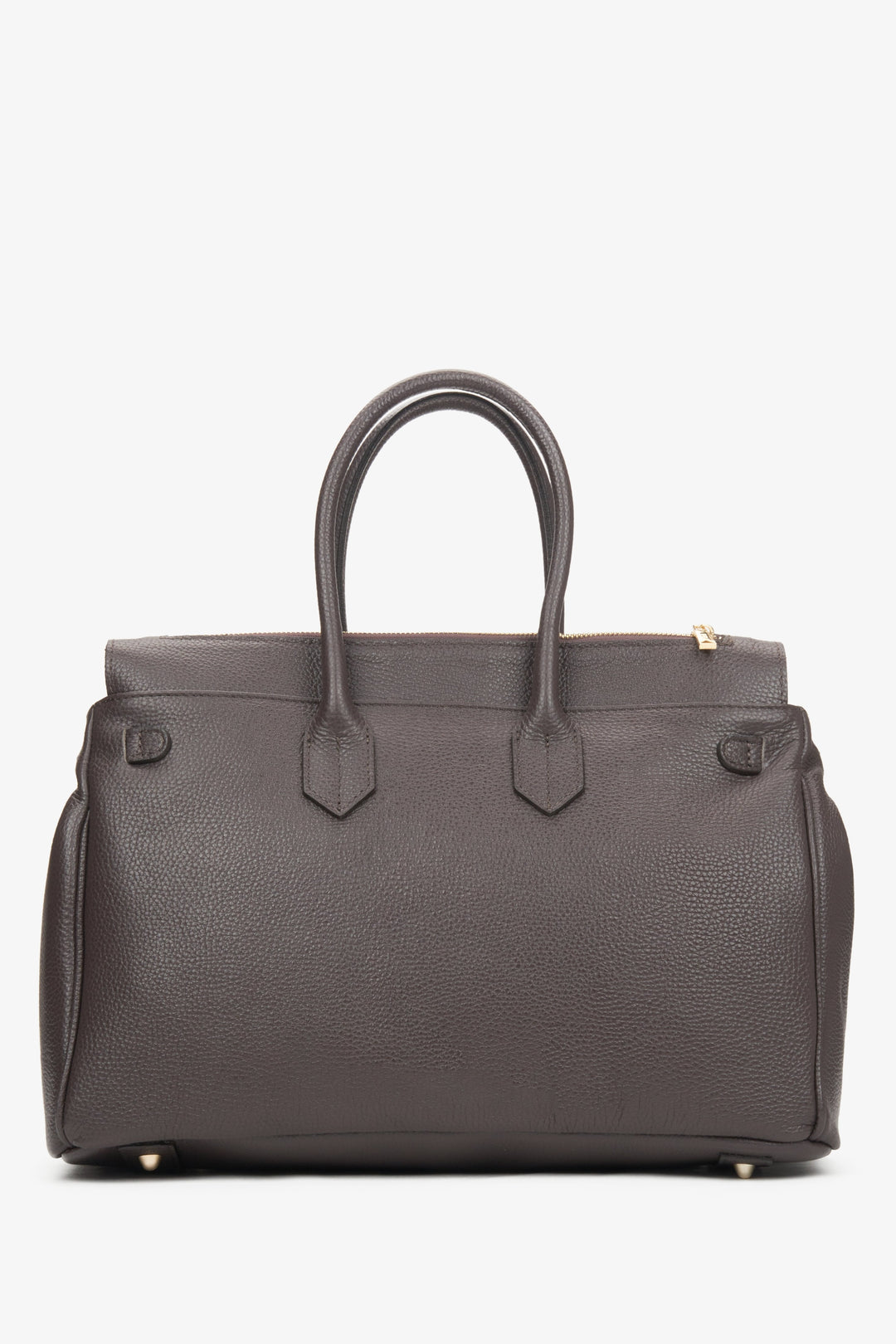 Elegante Henkeltasche für Damen in Dunkelbraun aus Premiumleder, Estro ER00116362