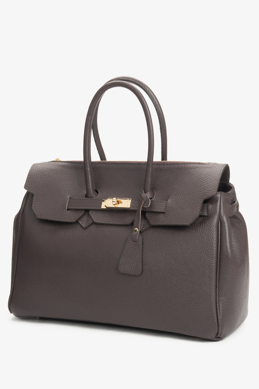 Klassische Damenhandtasche mit Henkeln aus hochwertigem Leder, Estro ER00116362
