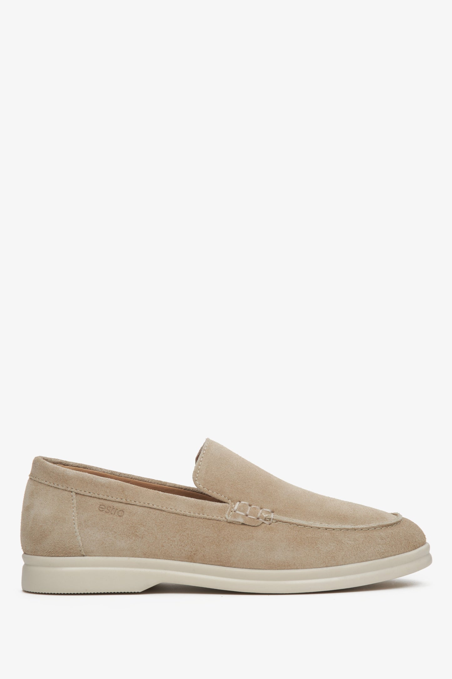 Damen-Loafer in Sandbeige aus echtem Velours Estro ER00113365.