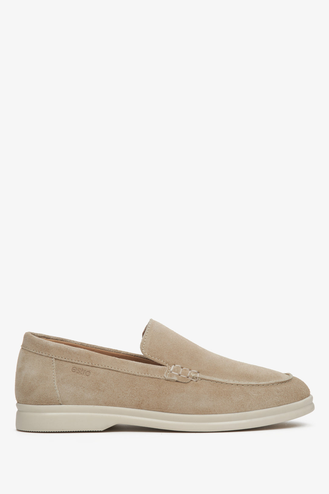 Damen-Loafer in Sandbeige aus echtem Velours Estro ER00113365.