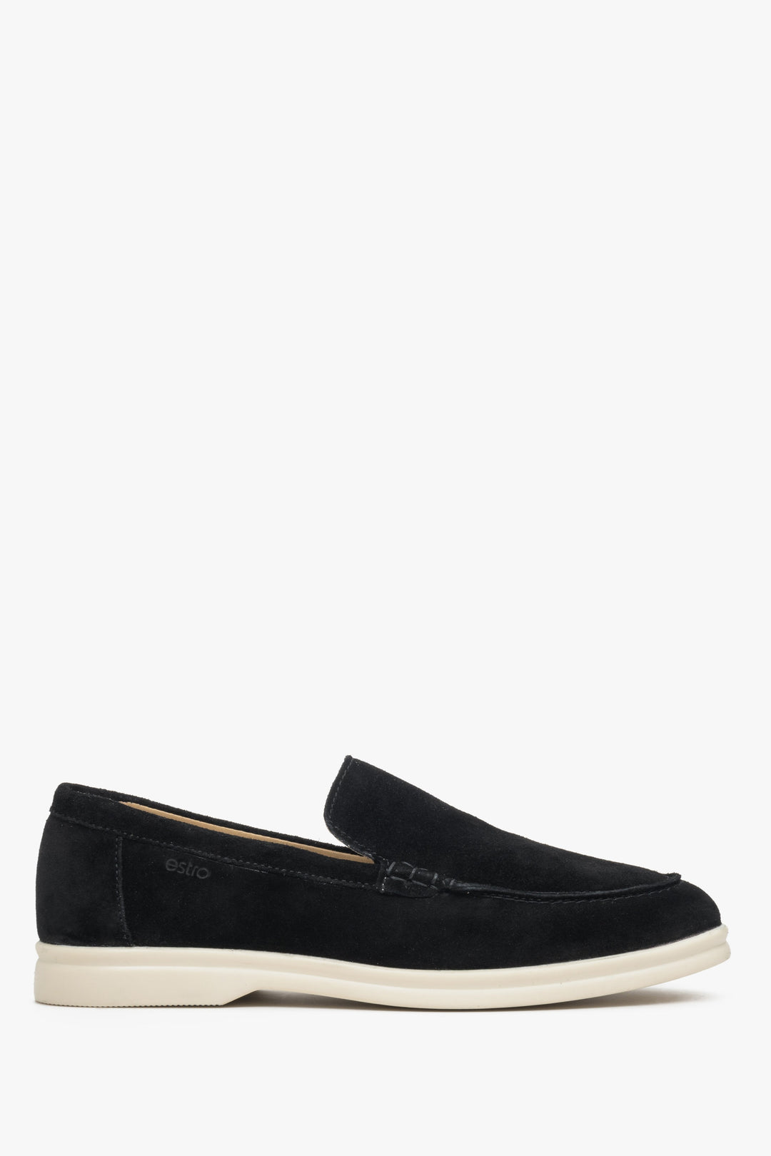Damen-Loafer in Schwarz aus echtem Velours Estro ER00113447.