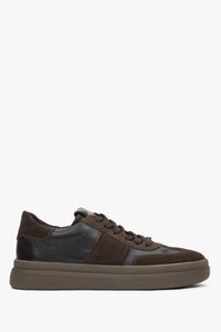Damen Low-Top Sneaker Velours und Leder Sattelbraun Estro ER00117029.