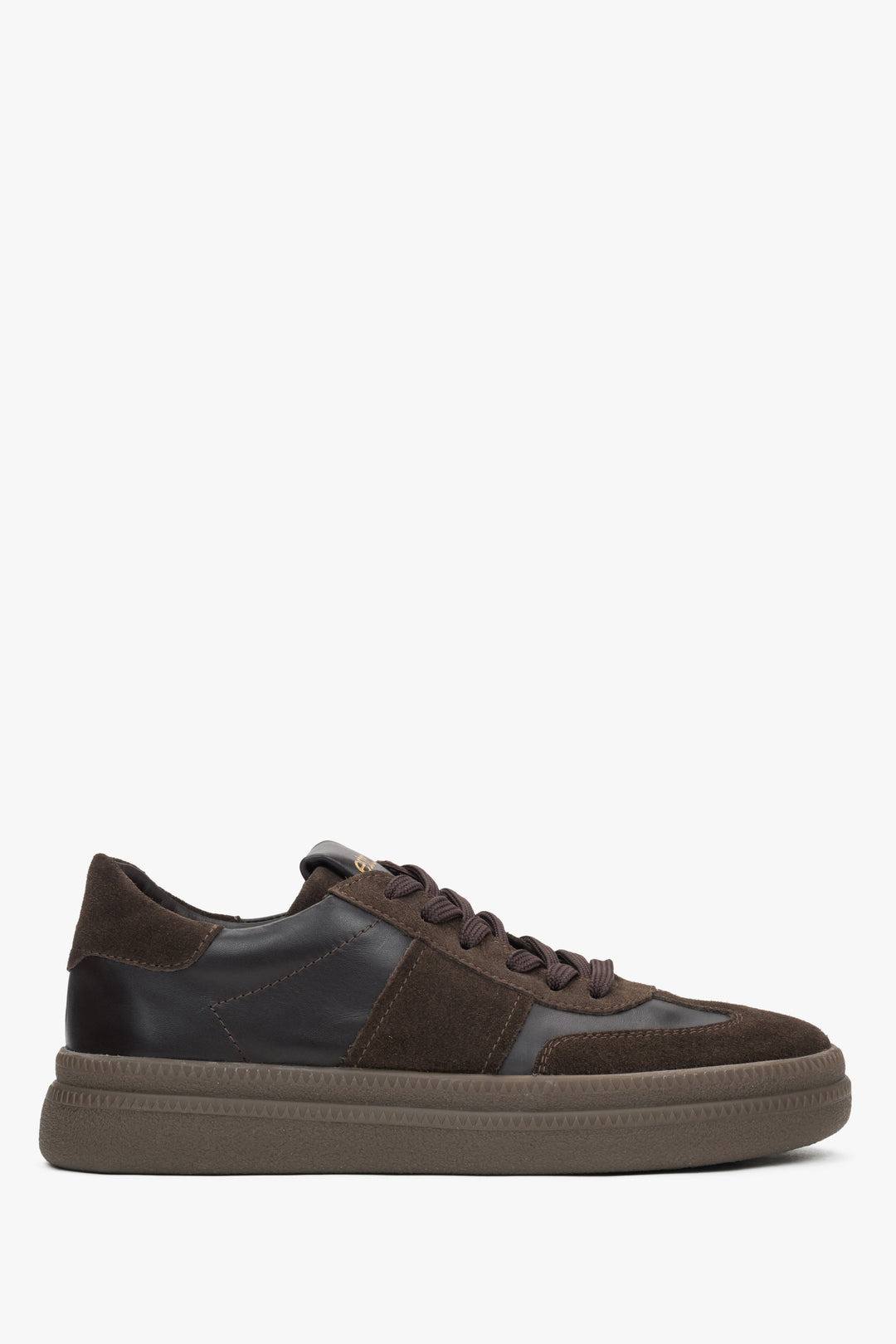 Damen Low-Top Sneaker Velours und Leder Sattelbraun Estro ER00117029.