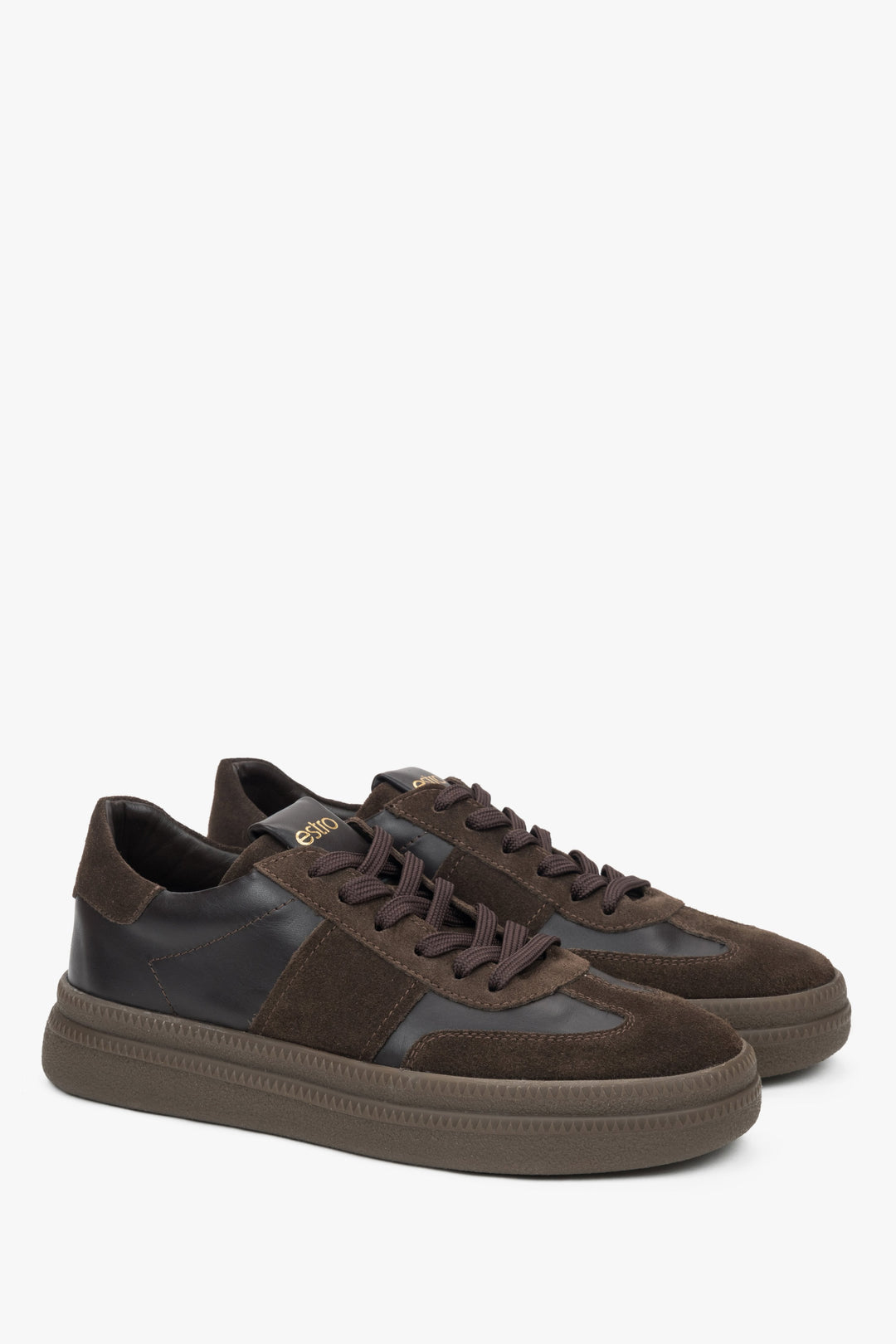 Estro Damen Low-Top Sneaker Sattelbraun.