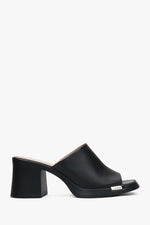 Damen-Mules aus Leder mit Blockabsatz in Schwarz Estro ER00117379.