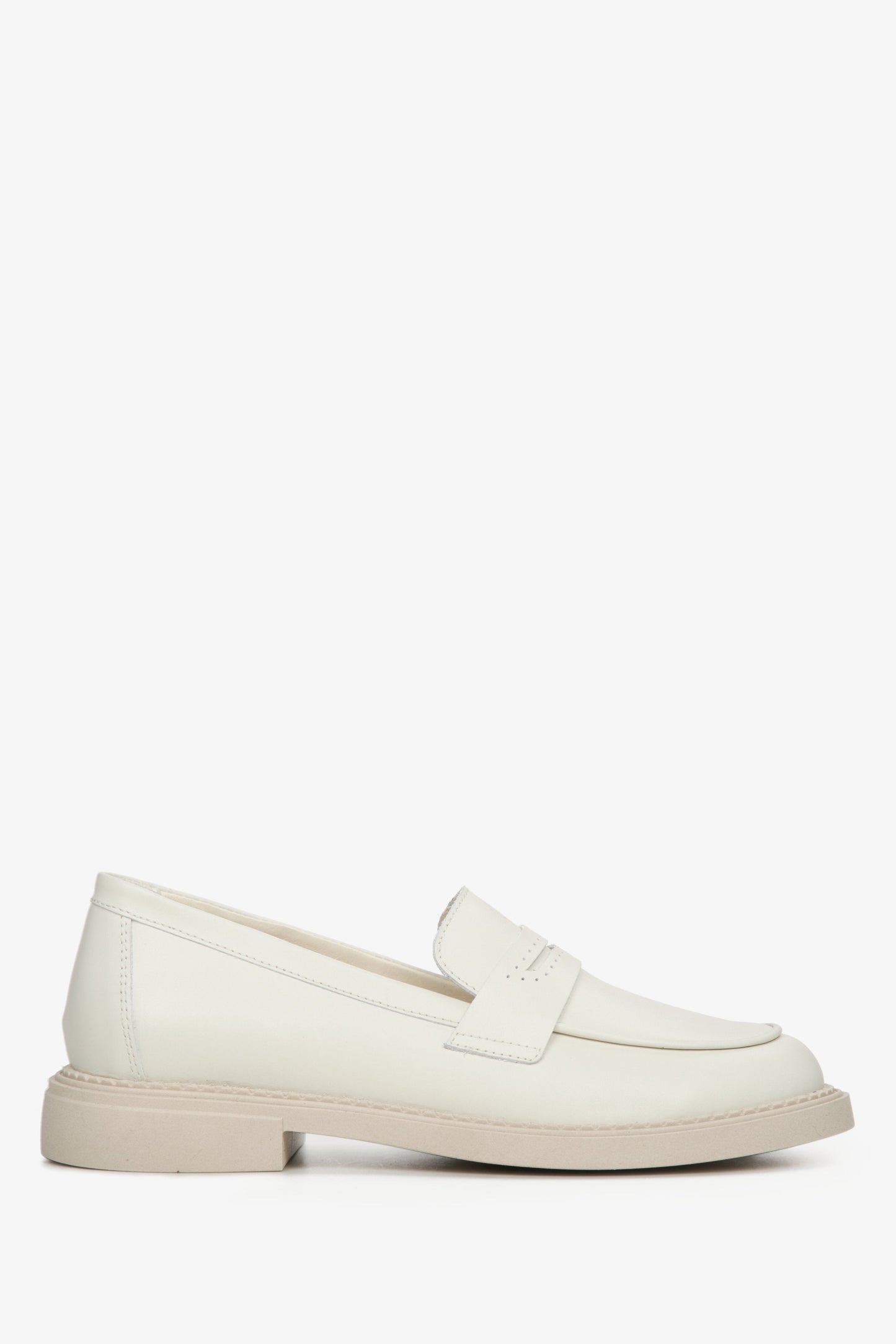 Damen Penny Loafers in Hellbeige aus Leder – Estro ER00114531