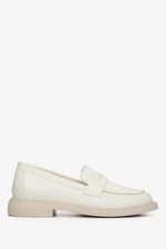 Damen Penny Loafers in Hellbeige aus Leder – Estro ER00114531