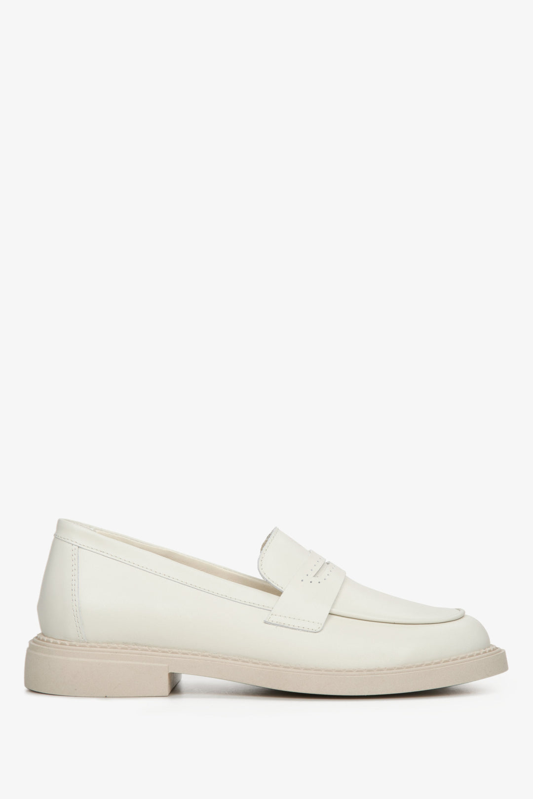 Damen Penny Loafers in Hellbeige aus Leder – Estro ER00114531