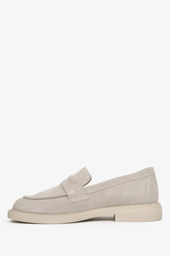 Bequeme Slip-On Loafers für Damen in hellbeigem Design, Estro ER00114530