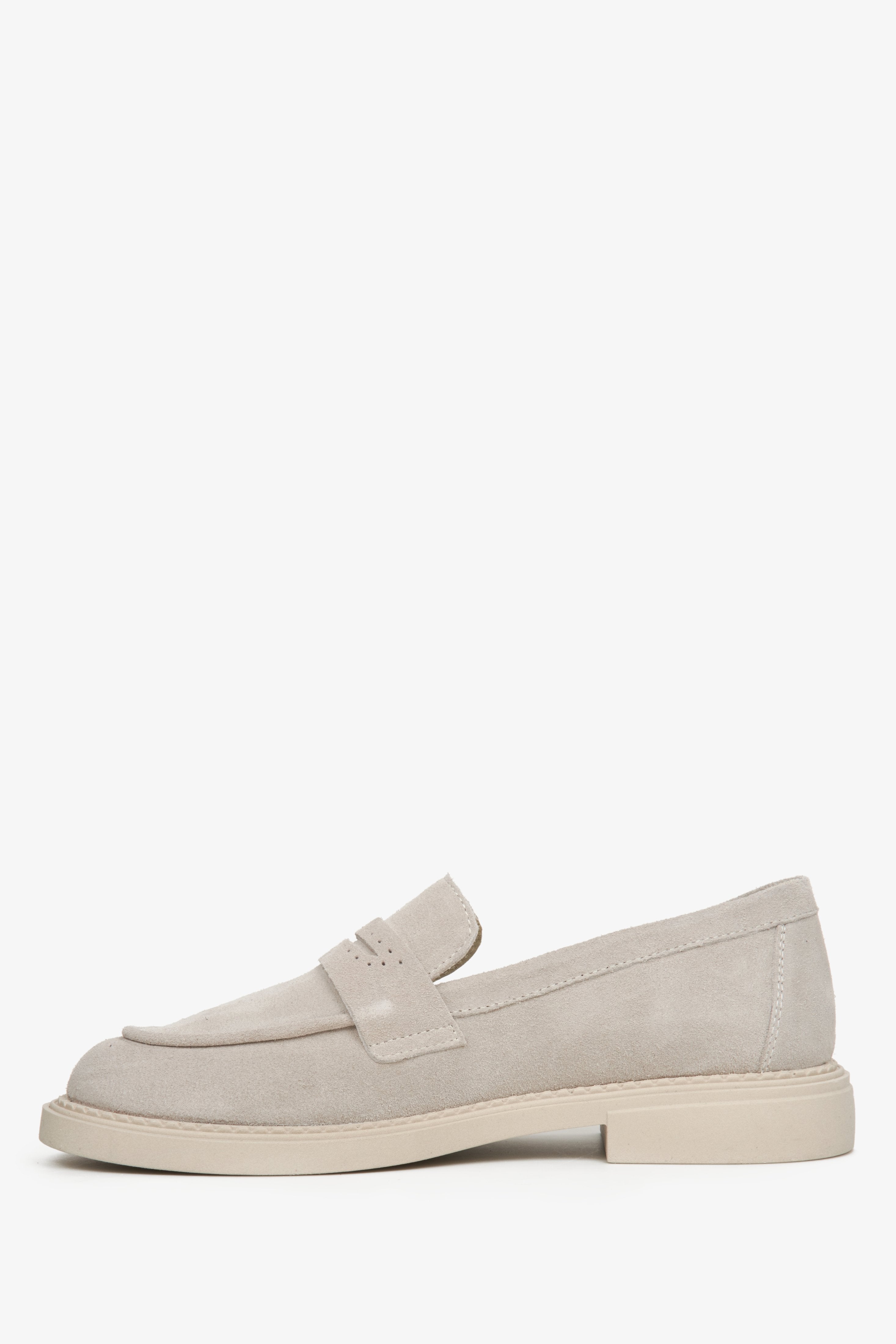 Bequeme Slip-On Loafers für Damen in hellbeigem Design, Estro ER00114530