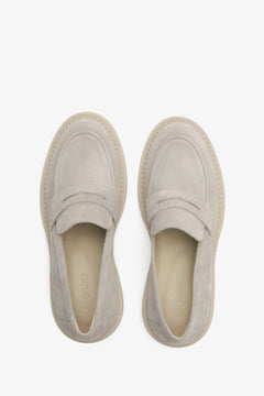 Klassische Damen Penny Loafers aus Veloursleder mit abgerundeter Spitze, Estro ER00114530