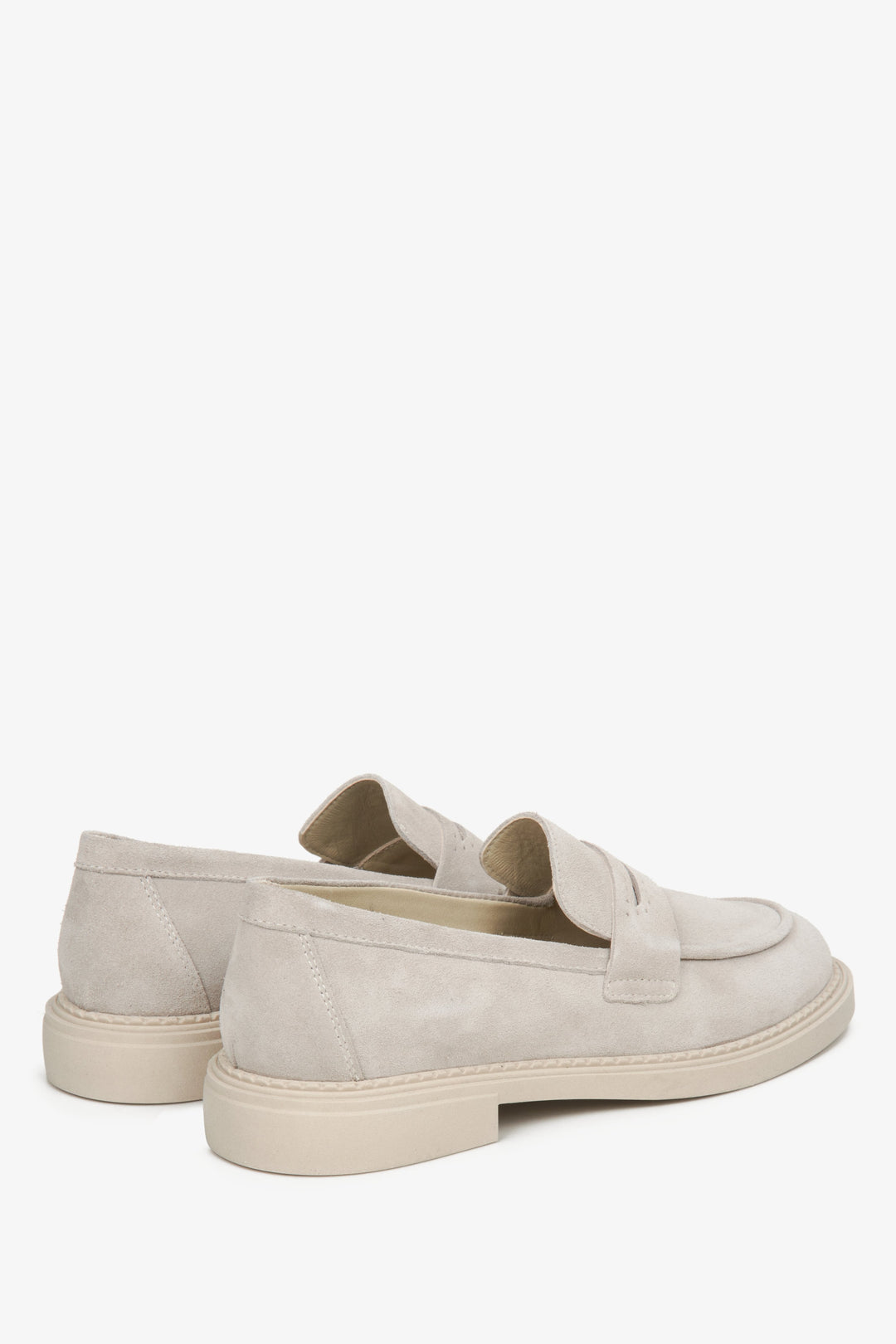 Leichte und stilvolle Veloursleder-Loafers in Beige für Frauen, Estro ER00114530