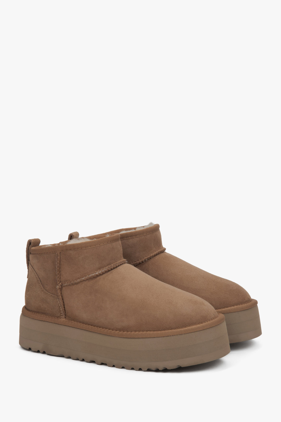 Hellbeige Velours Schneestiefel mit weichem Innenfutter Estro ER00117614
