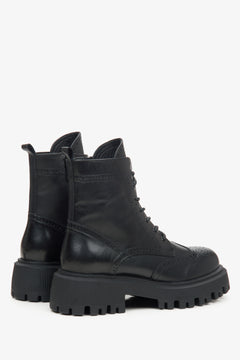 Elegante schwarze Stiefeletten aus italienischem Echtleder. Estro ER00110958
