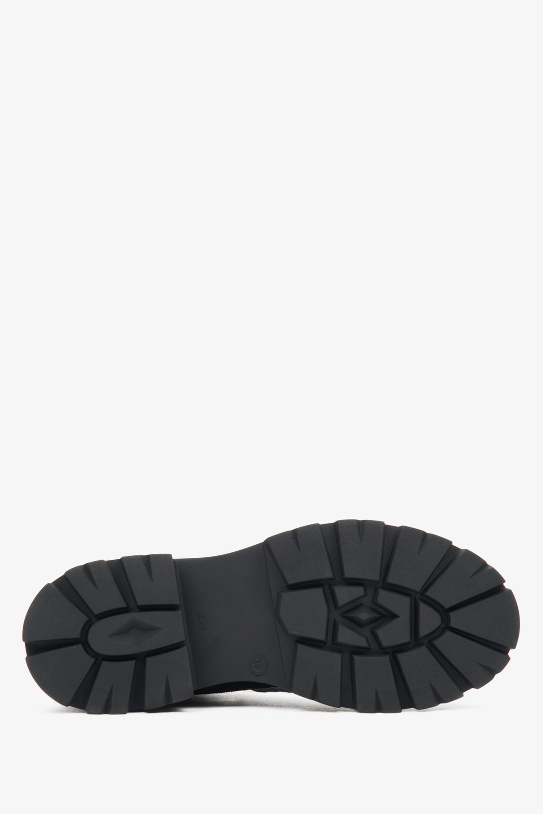 Schwarze Damen-Stiefeletten von Estro – Nahaufnahme der Sohle.