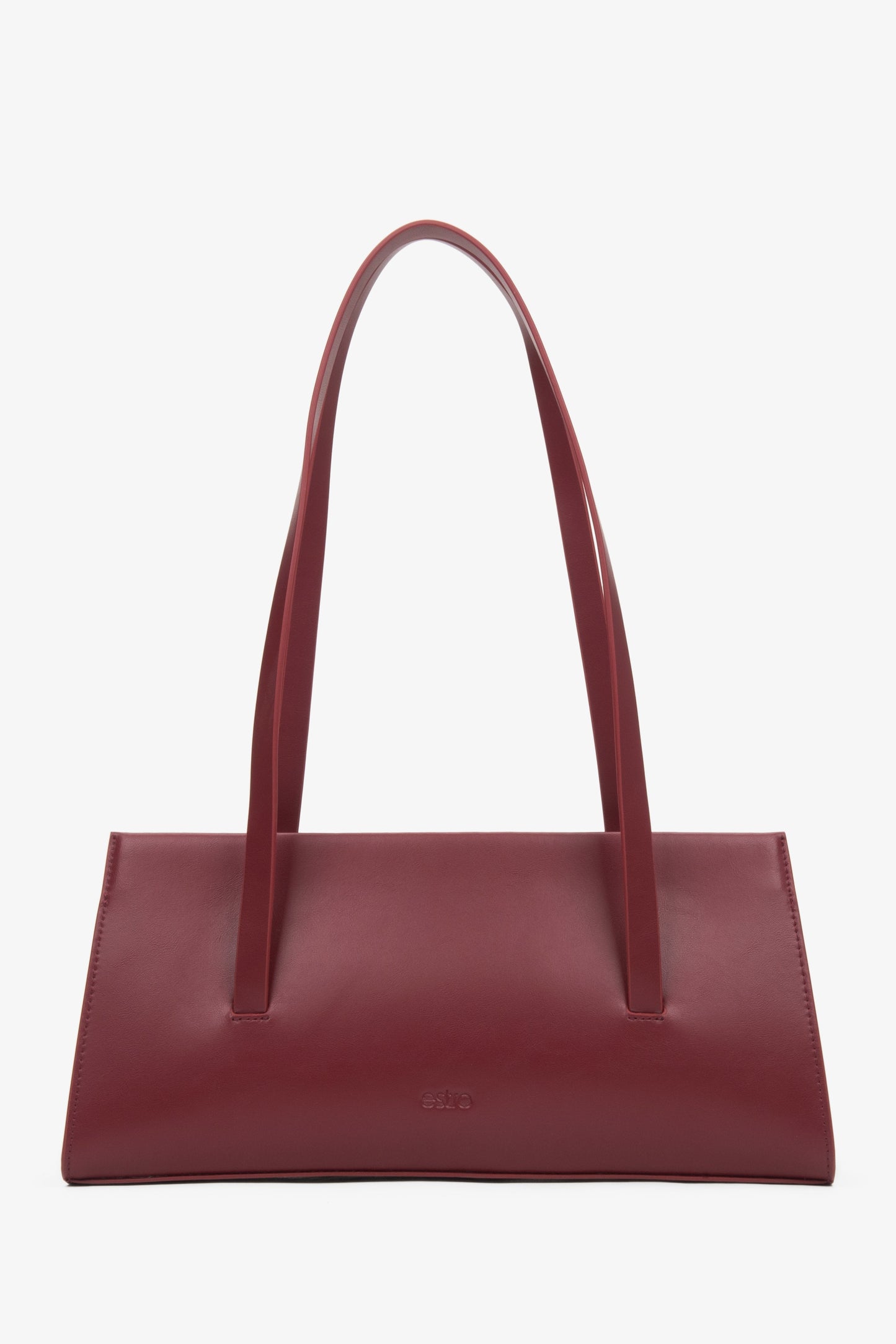 Elegante Damen-Handtasche in Bordeaux von Estro, aus echtem Leder gefertigt.