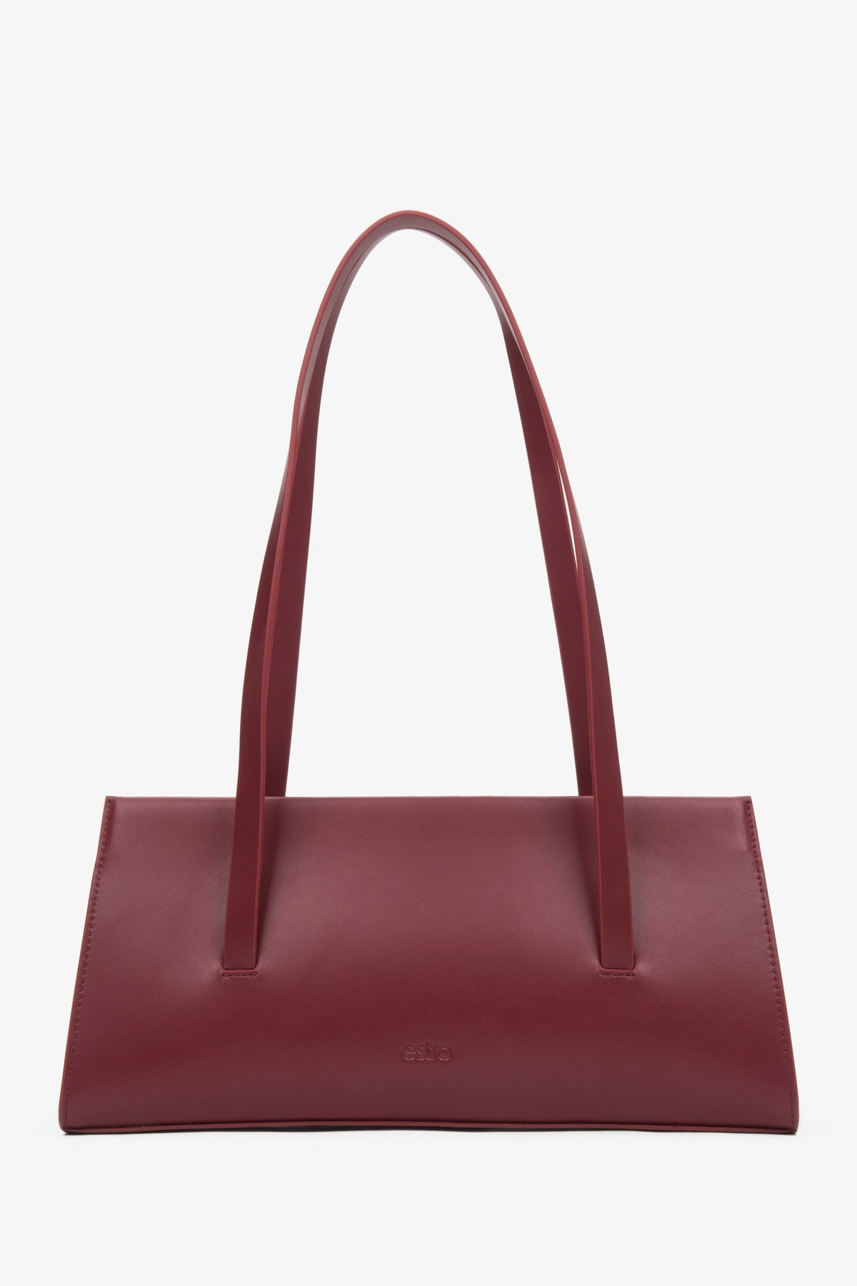 Elegante Damen-Handtasche in Bordeaux von Estro, aus echtem Leder gefertigt.